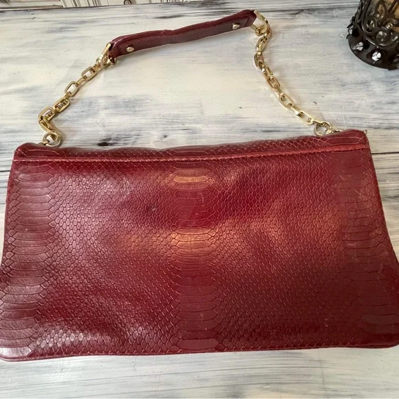 Tory Burch Reva Python Clutch - Picture 12 of 14